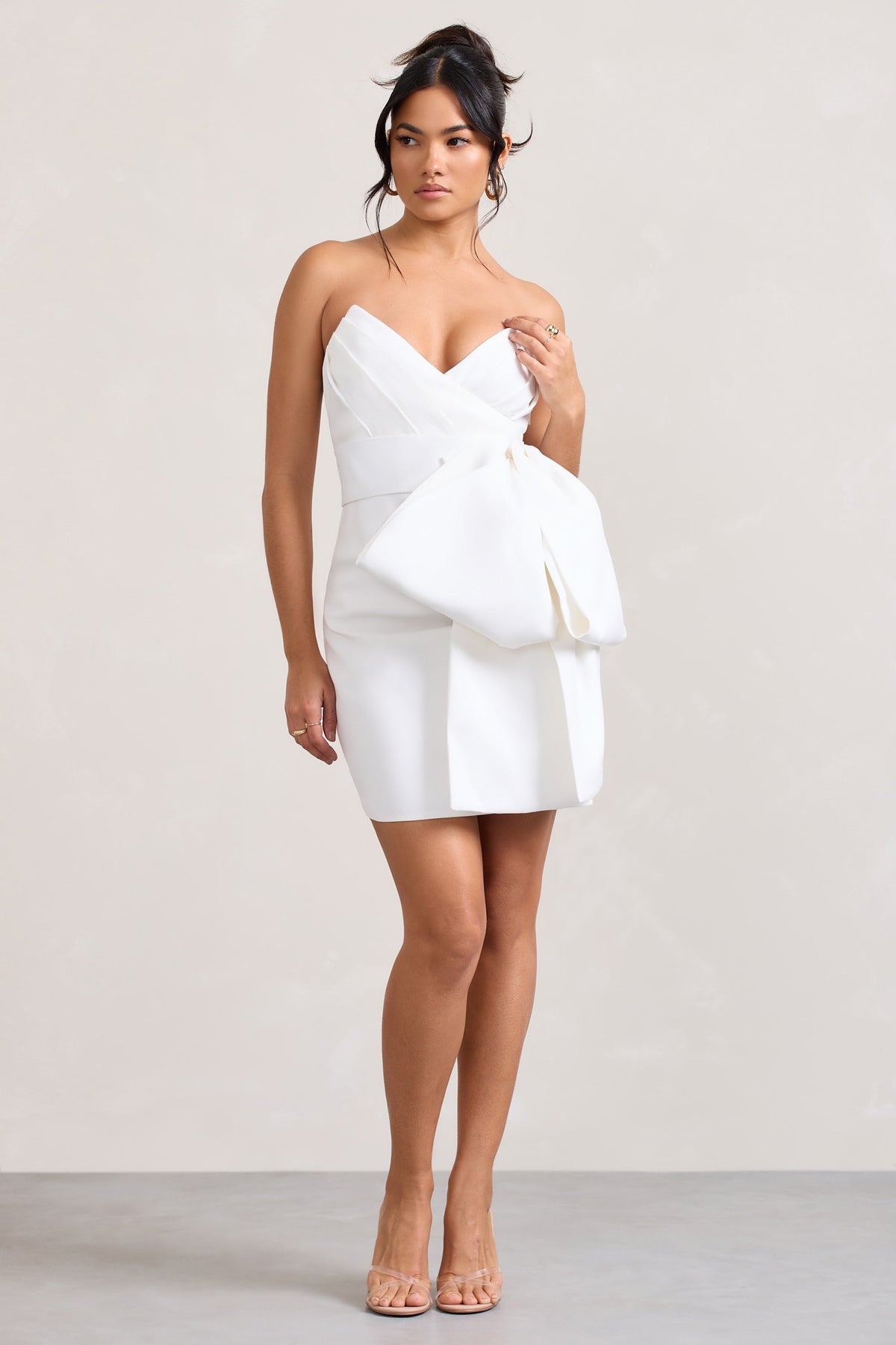 Winner | White Bandeau Mini Dress With Oversized Bow