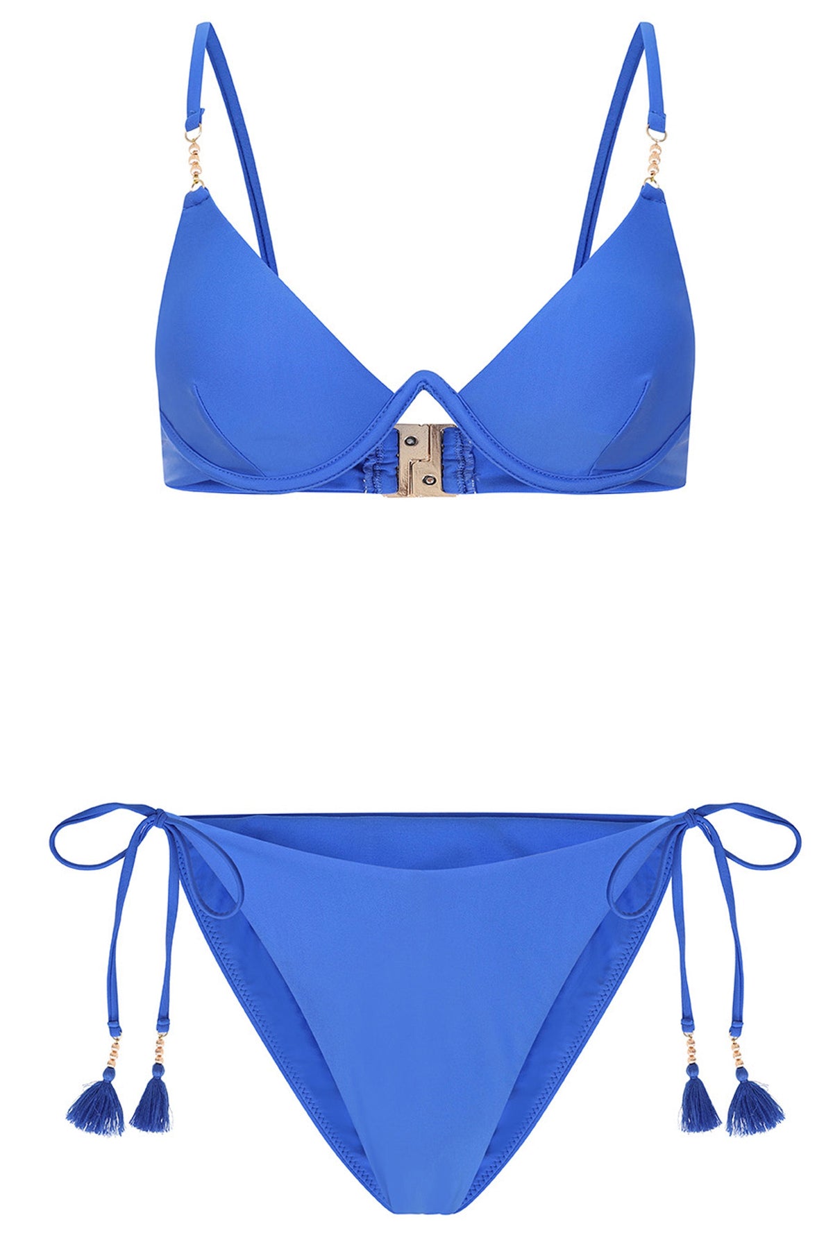 Sweep | Blue Beaded String Bikini Bottoms