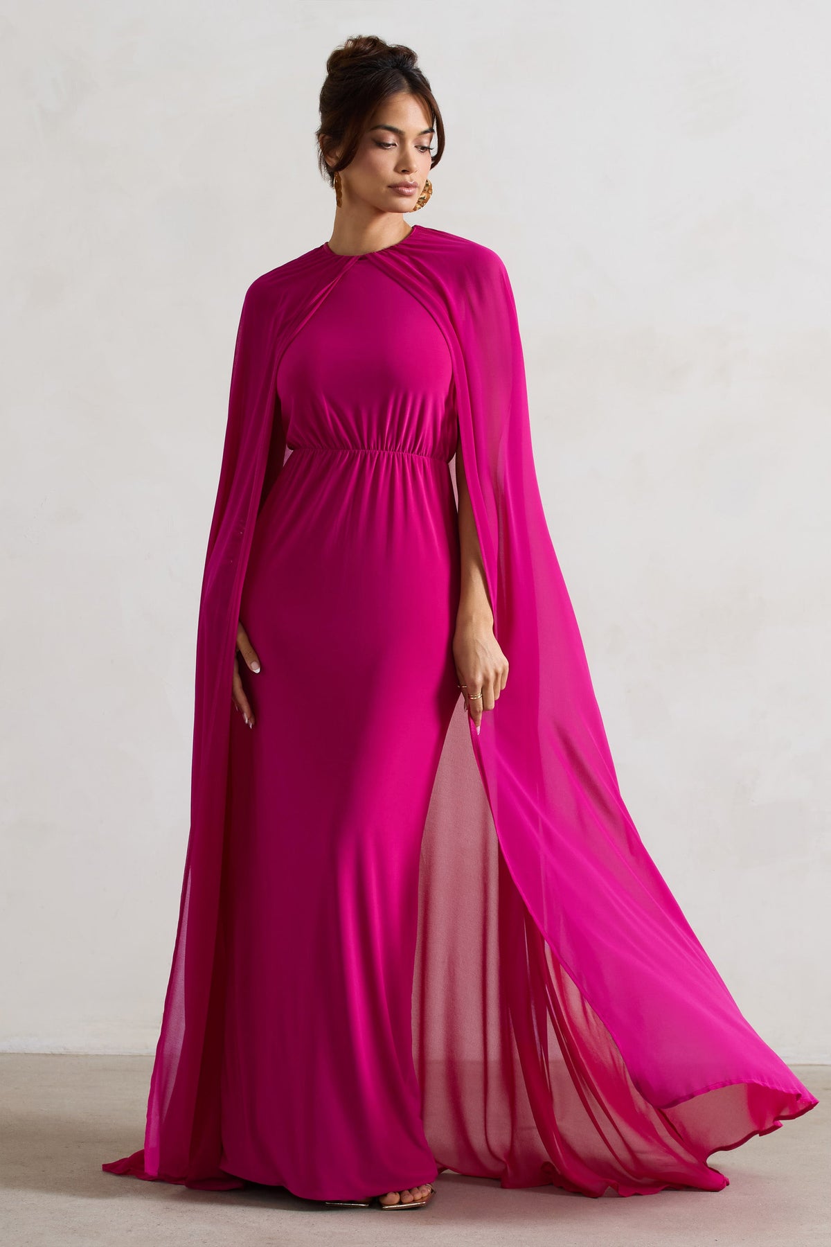Pink cape dress store