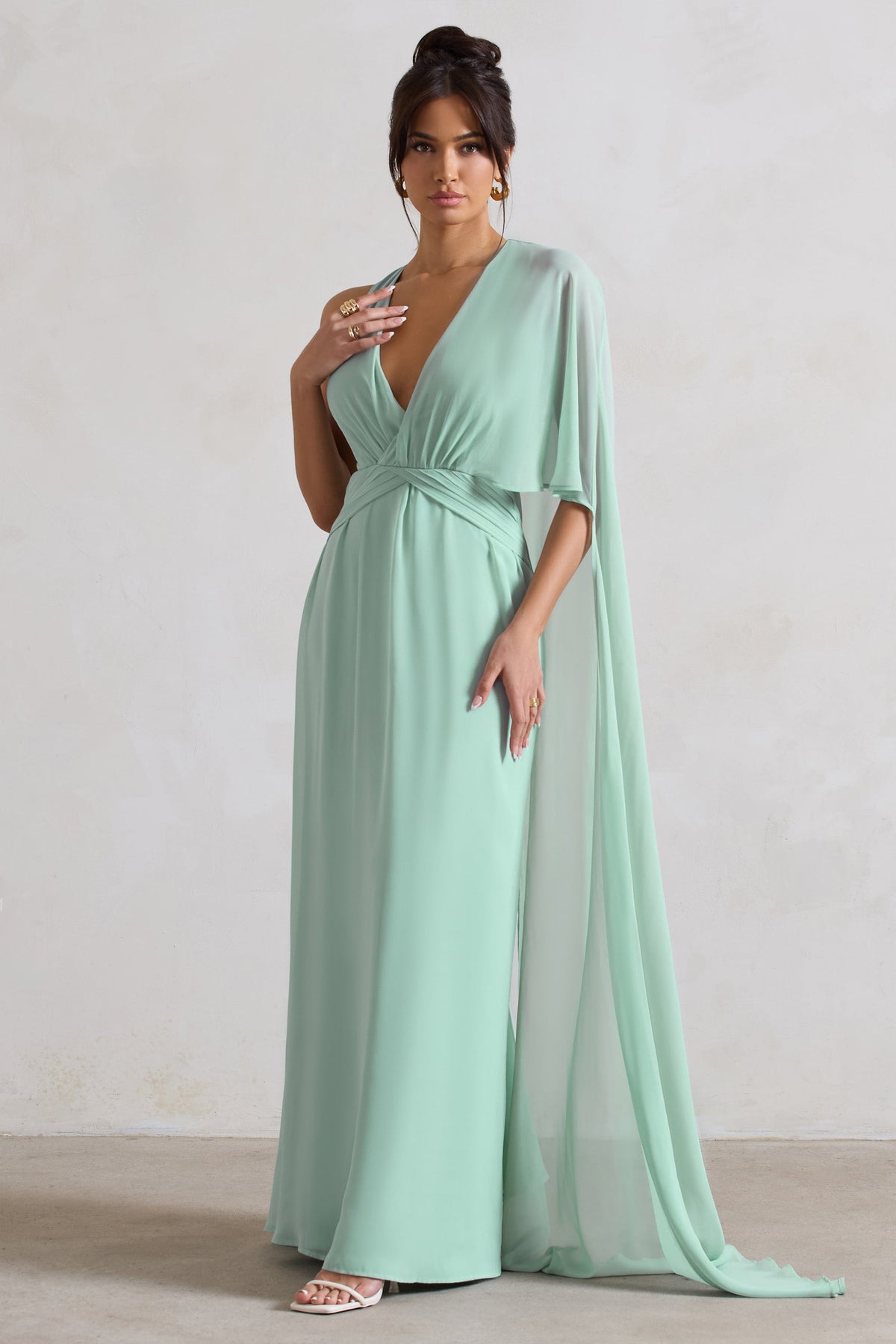 WB_CL129989068-FairytaleSagePlunge-NeckChiffonMaxiDressWithCapeSleeve4
