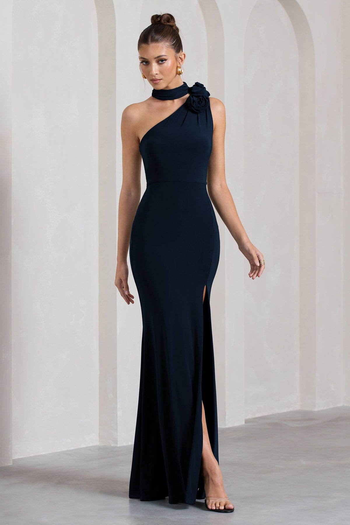 WB_CL130006015-InSuspenseNavyAsymmetricHalter-NeckSplitMaxiDressWithFlower1