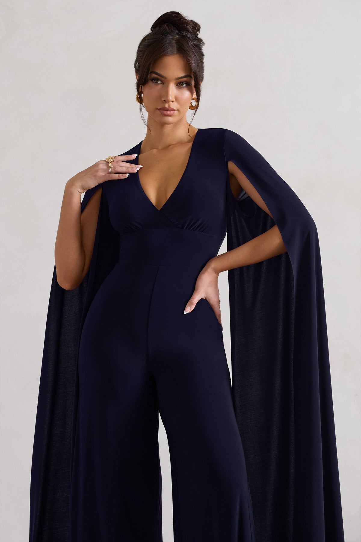 Navy cape jumpsuit shop