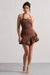 WB_CL132240067-ZahraChocolateBrownHalter-NeckRuchedMiniDressWithRuffleHem8