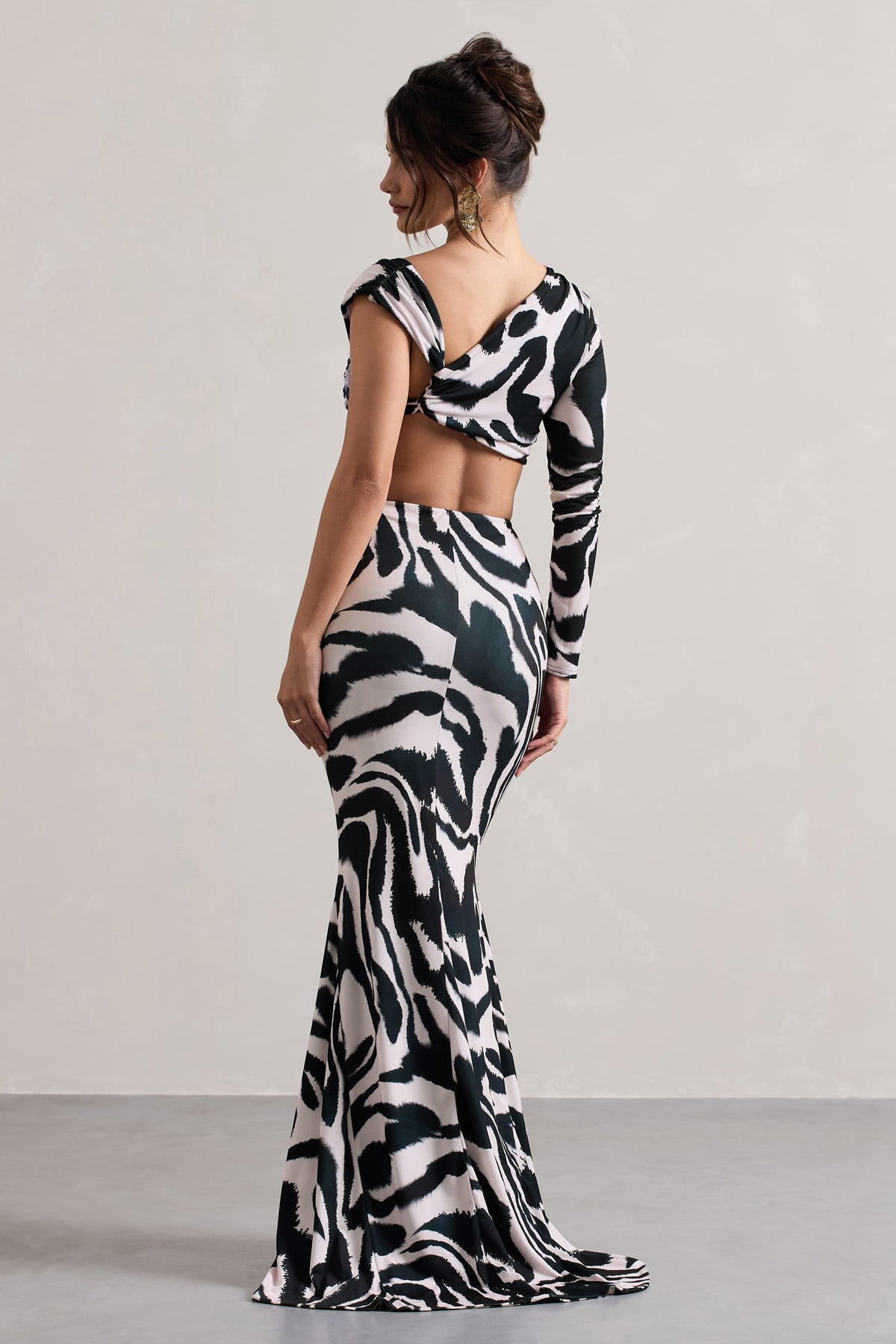 Neomie Zebra Print Fishtail Maxi Skirt Club L London UAE