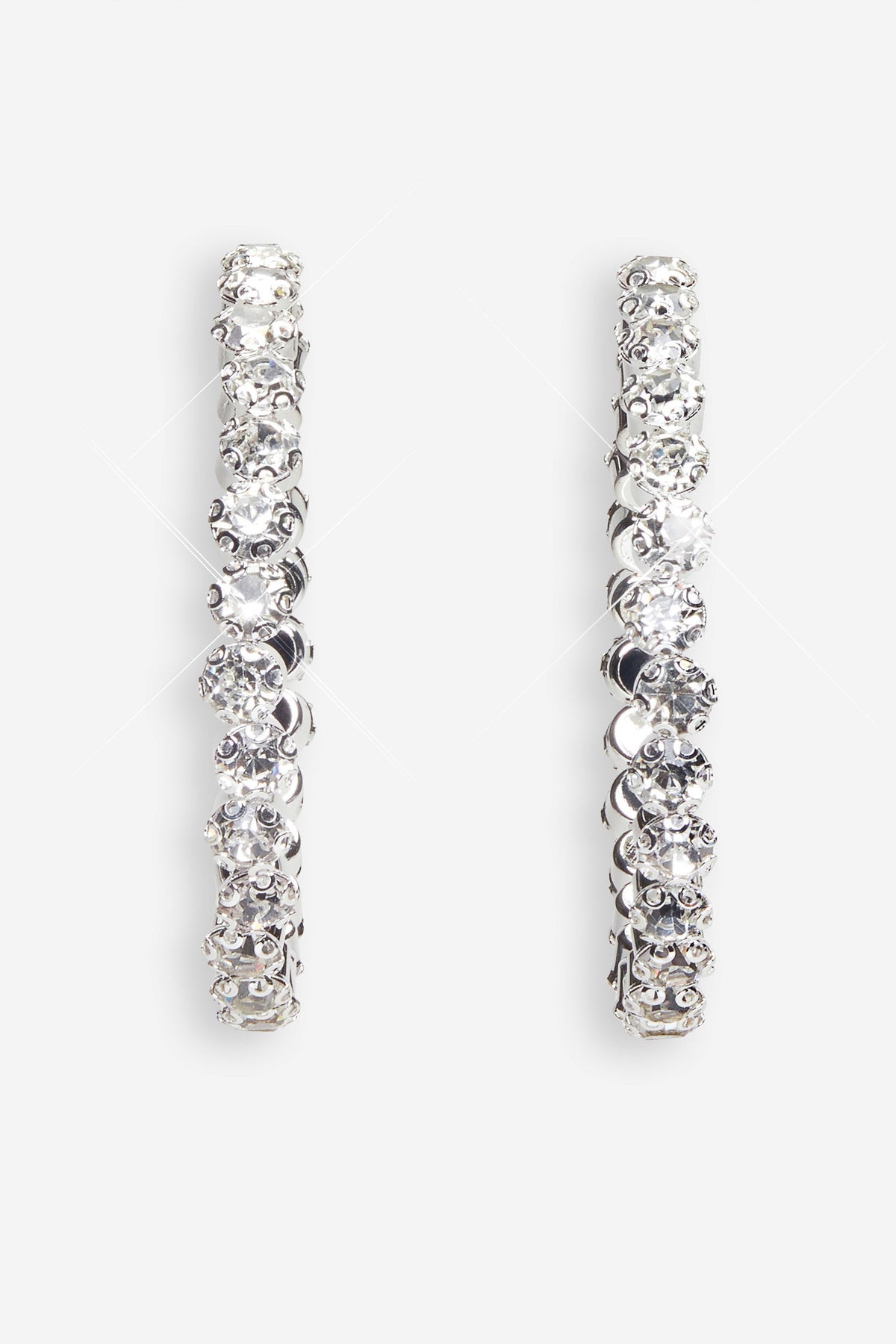 Jayla | Silver Diamante Hoop Earrings