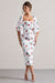Bonita | Rose Print Cape-Sleeve Midi Dress