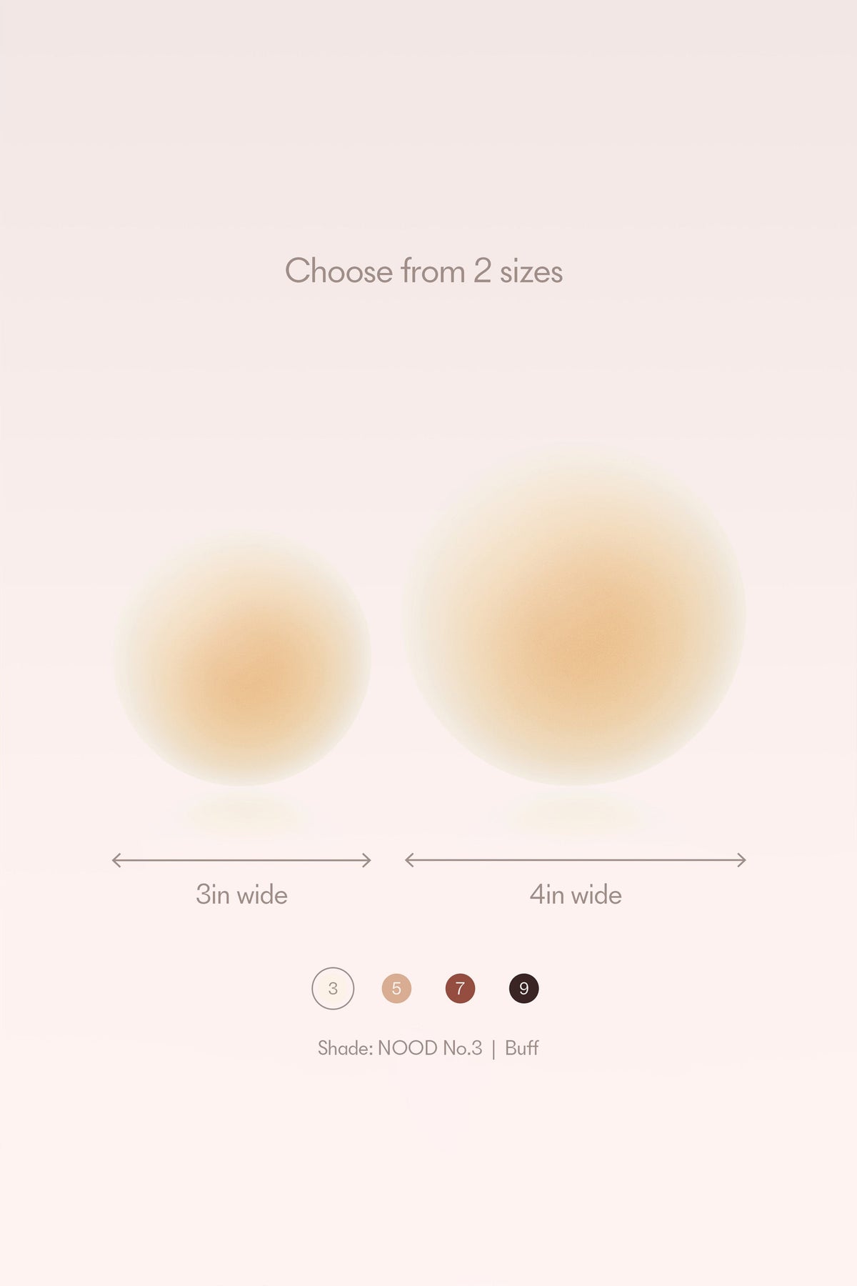 Grippies No-Show | Non-Adhesive Reusable Nipple Covers 3 Inch No.3